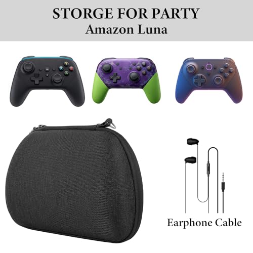 GEEKRIA Shield Case Compatible with Luna Controller, Hard Shell Travel Carrying Storage Bag with Internal Mesh Pocket for Charging Cable (Dark Gray)