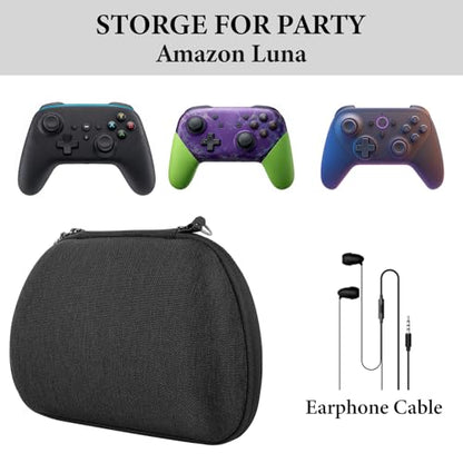 GEEKRIA Shield Case Compatible with Luna Controller, Hard Shell Travel Carrying Storage Bag with Internal Mesh Pocket for Charging Cable (Dark Gray)