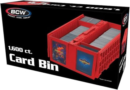 BCW Collectible Card Bin – (6-Pack, Red) | Holds up to 1600 Cards | Plastic Storage Box for Pokémon, MTG & Sports Cards - style: 6 Pack