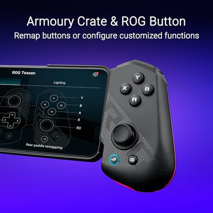 ASUS ROG Tessen Mobile Gaming Controller – Android Phones ONLY, Foldable, Compact, Wired USB-C, Programmable, Fast Charging, RGB – for Call of Duty: Warzone Mobile, Minecraft, Roblox, 350+ Games