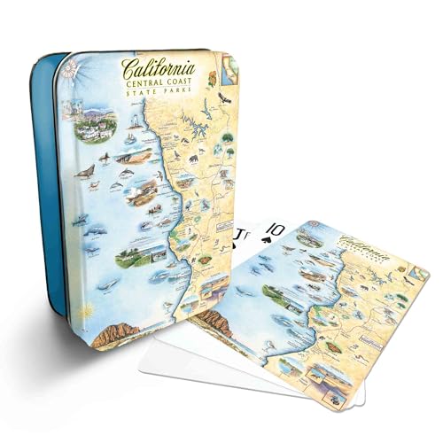 Xplorer Maps California Central Coast State Parks Map Standard 52-Deck Playing Cards - Official Vegas Poker Size - color: California Central Coast State Parks
