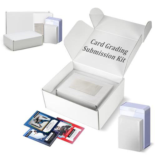 DEDC Card Grading Submission Kit, Grading Shipping Mailing Kit Box for PSA, CGC, SGC Trading Card- 25 Semi Rigid Card Holders 50 Card Sleeves1 Shipping Label 1 Wiping Cloth (2-Set-Universal) - size: 2-set- Universal