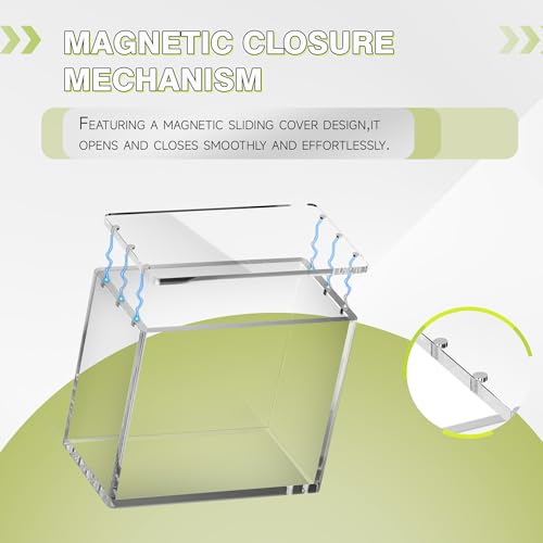 Clear Storage Bins,Booster Box Case with Magnetic Closure,Vertical Acrylic Display Case,5mm Thick Stackable Display Box for Card Collection Display(Booster Box Case,3 Pack) - size: Booster Box Case