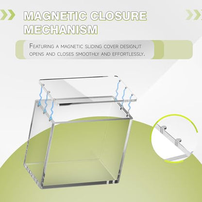 Clear Storage Bins,Booster Box Case with Magnetic Closure,Vertical Acrylic Display Case,5mm Thick Stackable Display Box for Card Collection Display(Booster Box Case,3 Pack) - size: Booster Box Case