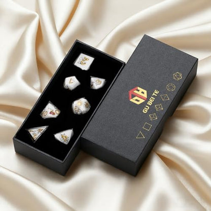 DND Dice 7PCS Cute Dog Style Resin Dice Set for Dungeons and Dragon RPG Tabletop Game Role Playing Dice,Polyhedral Dice with Gorgeous Case for DND Lovers Women Man Girlfriend(Poodle) - color: White, style: Poodle