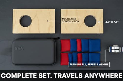 Cornhole Set, Cornhole Boards with 8 Bean Bags,Portable Game Set for Travel Home Office Recreation Tailgate