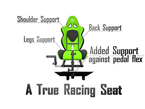 Advanced Racing Seat Driving Simulator Gaming Chair with Gear Shifter Mount Green - color: Green