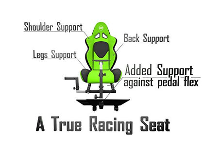 Advanced Racing Seat Driving Simulator Gaming Chair with Gear Shifter Mount Green - color: Green