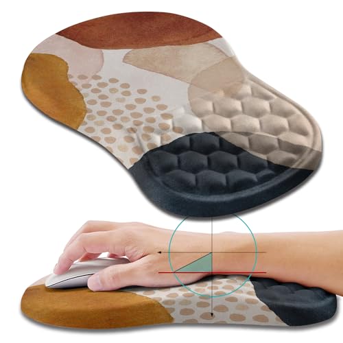 Hokafenle Ergonomic Mouse Pad Wrist Support, Wrist Rest Mousepad for Carpal Tunnel Pain Relief with Integrated Memory Foam Slope Massage Bulge (11.8x7.9 inch,Abstract Marble - color: KM17-Abstract Marble