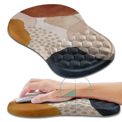 Hokafenle Ergonomic Mouse Pad Wrist Support, Wrist Rest Mousepad for Carpal Tunnel Pain Relief with Integrated Memory Foam Slope Massage Bulge (11.8x7.9 inch,Abstract Marble - color: KM17-Abstract Marble