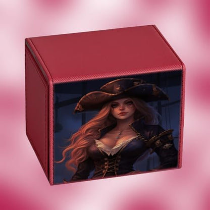 Custom Card Deck Box, Premium Leather Deck Case for TCG, MTG, CCG, OCG Storage, Make Your Own Card Cases, Compatible with Magic The Gathering - size: Horizontal