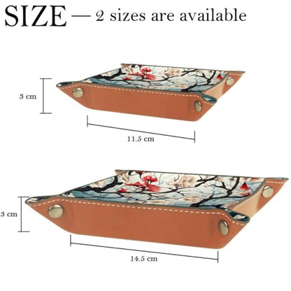 Cherry Blossoms Dice Tray PU Leather Dice Rolling Tray Folding Dice Holder for Dice Games, Like RPG, DND and Other Table Games - color: Multi 3