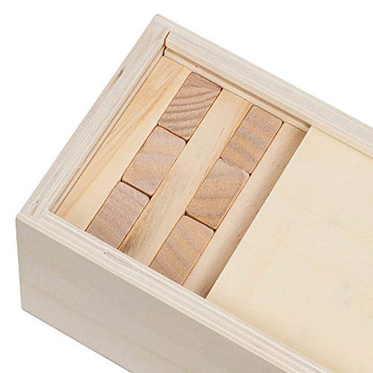 WE Games Wooden Block Stacking Tower in Wooden Storage Case, Block Party Stacking and Tumble Game, Party Game for Adults, Tumble Tower Wedding Guest Book Alternative, Tabletop Games, 14 inches