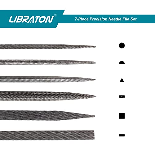 LIBRATON Needle File Set Interchangeable, Small Files, Mini Files | Wood Files, Metal Files Set, 6PCs Steel Files with Handle for Precision Metal File Work, Woodworking, Plastic Carving - style: Needle File-6PCS