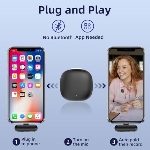 NPTCL Mini Wireless Lavalier Microphone USB C for iPhone 17/16/15, Android | Ai Noise Cancelling Clip on Lapel Mic, 35 Hour Charging Case, 328Ft Transimission for Video Recording Vlog Tiktok YouTube - style: Ai Noise Canceling-for All iPhone and Android