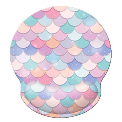 Ergonomic Memory Foam Wrist Support Mouse Pad Comfortable Padded Wrist Mousepads 9in X10in Pain Relief Desktop Mouse Mat (Sweet Mermaid Foam) - color: Sweet Mermaid Foam