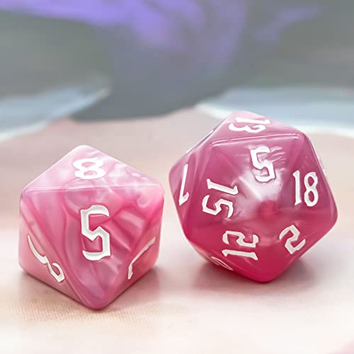 6 Sets DND Dice Polyhedral Dice Set (42pcs) with 1 Large Leather Bag, D&D Dice Set for Dungeons and Dragons, RPG Table Games. (6 Sets Sickle Font Pearl Patte) - color: 6 Sets Sickle Font Pearl Patte
