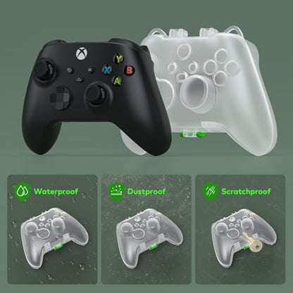 Tiiletzote Protective Travel Case for Xbox Series X/S Controller, 1:1 Fit | Hard Shell Carrying Case, Joystick Protection, Space-Saving, Dust-Resistant, Anti-scratch, Shock-proof Compact Storage Cover - color: White