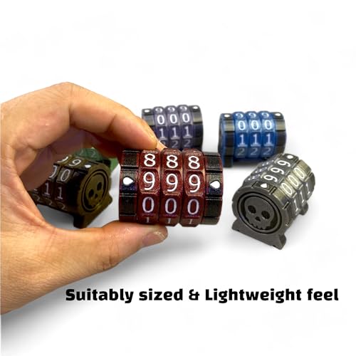 Life Counter Health Tracker for Board Games, TTRPGs, and Card Games with Skull Symbol, Compatible with MTG, 2 Blue Wheels with White Numbers - color: 2 Blue Rings+white Numbers
