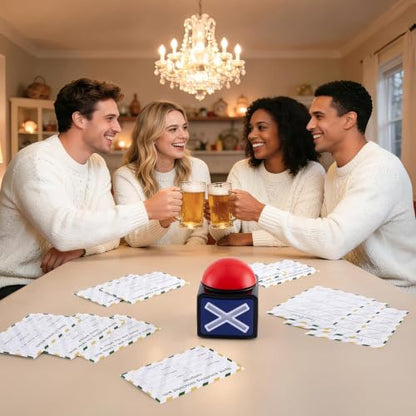 Family Friendly Feud Game with 2 Answer Buzzers, Fun Family Board Games for Adults and Teens Feud Card Trivia Quiz Reunion Activities for Holiday Party Family Office Group Team Building - style: Family