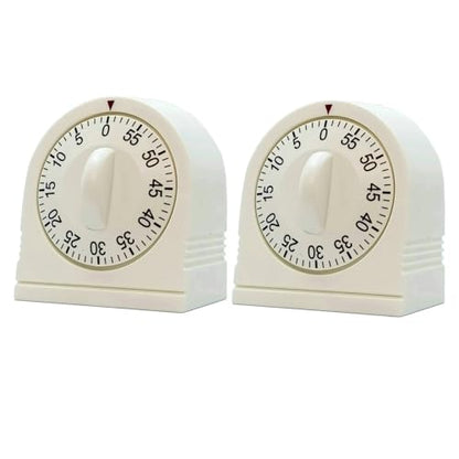 60 Minute Wind Up Timer, Visual Mechanical Timer with Loud Alarm, Manual Countdown Timers for Classroom, Home, Study and Cooking (2 Pack) - color: 2 Pack