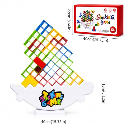 BBnote XL Giant 48PCS Stack Game for Adult & Kids, Tetra Board Tower Games for Family Travel Party, 2 Players Balance Stacking Toy, Team Toys Building Block - size: XL-48PCS