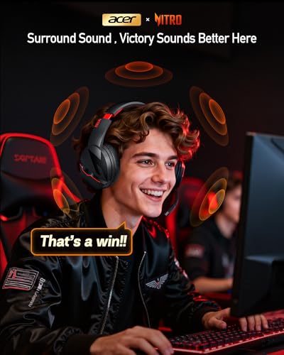 acer Wireless Gaming Headset, PS5 Headset with 2.4GHz for Ps5, Ps4, PC, Switch, Bluetooth 5.3 + 100Hrs Gaming Headphones with Noise Canceling Mic for Laptop, Mobile, Mac, 50mm Drivers (Red) - color: Red