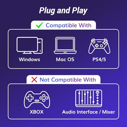 TONOR USB Gaming Microphone, RGB Streaming Microfono Set, PC Podcast Recording Computer Mic for PS4/5, Discord, Twitch, Cardioid Condenser Mic with Adjustable Boom Arm Stand TC30S+