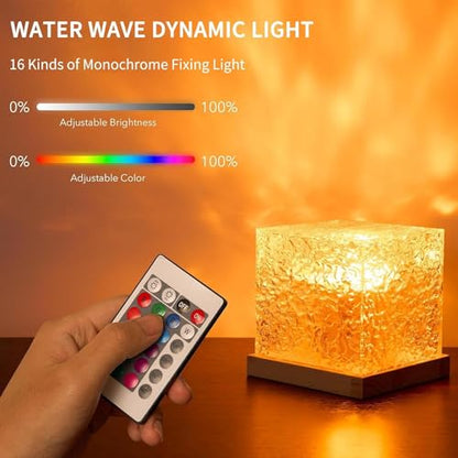 Ocean Wave Projector Light, 16 Color Rechargeable Ocean Lamp, with Power Touch Control and Remote Control Luminorthe Cube Lamp, Bringing You Romance and Tranquility(Charge) - color: Purple