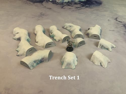 Legion Terrain - Ice Planet Trench Set - Miniature Tabletop Wargaming Terrain (Painted) (Set 1)