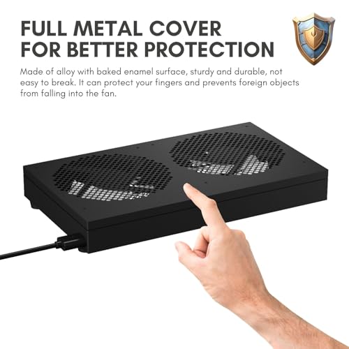 USB Computer Cooling Fan - High Airflow for Routers, PS5, Small Electronics - Up to 1900RPM - style: Black 260mm
