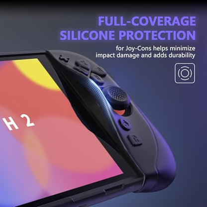 PlayVital Ranger Protective Case for Nintendo Switch 2 with Stand | Ergonomic Anti-Slip Silicone Grips, Dockable Hard Shell, 4 Thumbstick Caps | Quick-Release-Joycon Design Full-Body Cover, Black - color: Black