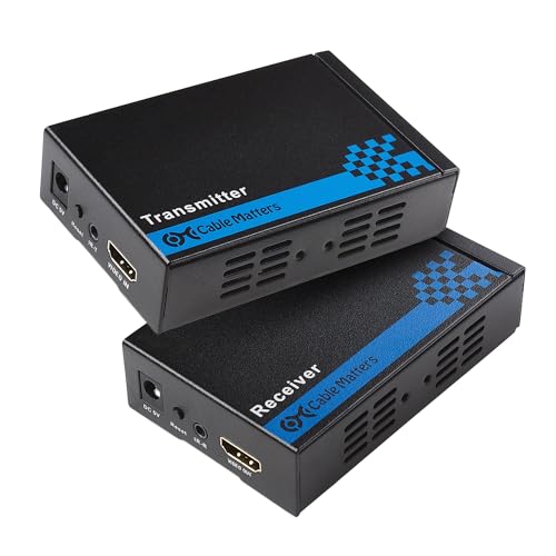 Cable Matters Wall Mount HDMI Extender Set, Transmitter & Receiver | Up to 300ft, TCP/IP, 1080p, 1-to-Many Setup, HDMI over Ethernet Extender, Model 103002 - style: Standard Set