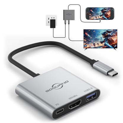 Switch 2 Dock 4K@60Hz TV Adapter Portable TV Docking Station for Switch / Switch2 / Steam Deck/ROG Xbox Ally X 3 in 1 100W PD / USB3.0 / HDMI2.0 USB-C Hub (Compatible with Switch2 v21.0.0)