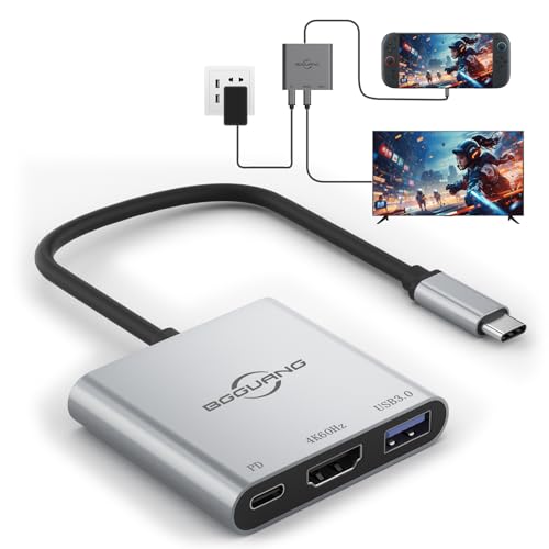 Switch 2 Dock 4K@60Hz TV Adapter Portable TV Docking Station for Switch / Switch2 / Steam Deck/ROG Xbox Ally X 3 in 1 100W PD / USB3.0 / HDMI2.0 USB-C Hub (Compatible with Switch2 v21.0.0)