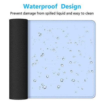 Dapesuom Large Gaming Mouse Pad, Extended Mouse Mat with Stitched Edges, Full Size Keyboard Pad with Non-Slip Base, Big XXL Computer Desk Mats for Gamer, Laptop, Office, 31.5 x 15.7in, Sky Blue - color: Sky Blue, size: 31.5L x 15.7W inches