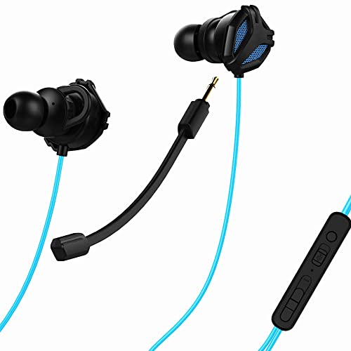 SPE-G9 Light Gaming Earbuds Single Driver 3.5mm with Dual Microphone | Wired Earbuds with 1.5m Cable | for PC, Mobile, Xbox, PS5, PS4, Switch | in-Ear Gaming Headset (Blue)