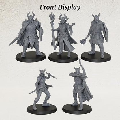 AUSPDICE Fantasy Human Miniatures28mm Dungeon Masters RPG Gift AS1002 | Unpainted Tabletop RPG Miniature Game Figures Set of 5pcs 1:56 Scale Minis Figurine Pack Great