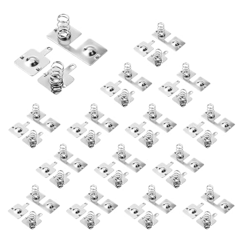 15Pairs Battery Springs, AA Battery Contacts Plate, 12x11 & 12x28mm | Nickel-plated Negative to Positive Conversion, For Battery Charger Remote Control
