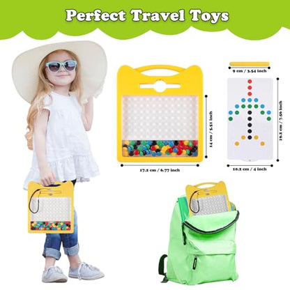 Magnetic Drawing Board for Kids, Toddler Magnet Doodle Board with Beads and 2 Pens, Magnetic Dot Art, Preschool Learning ABC Numbers for 3 4 5 6 Years Old Girls Boys (Yellow) - color: Yellow