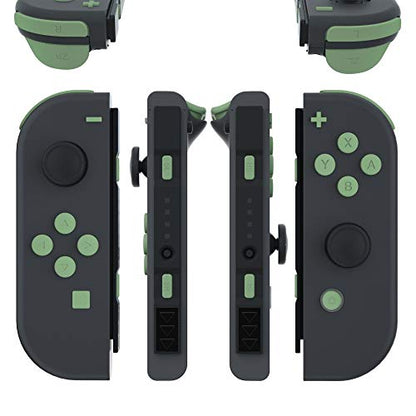 eXtremeRate DIY Full Set Buttons for Nintendo Switch & Switch OLED, Custom Replacement Buttons for JoyCon, ABXY Direction Keys SR SL L R ZR ZL + - Home Capture Trigger Buttons Springs - Matcha Green - color: Matcha Green