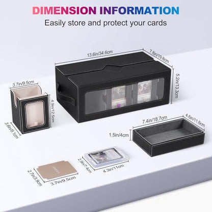 UAONO MTG Commander Deck Box, 6-Deck Modular TCG Deck Case with Dice Tray | Hold 600+ Double-sleeved Cards, Modular Card Deck Box with 35PT Magnetic Card Holder for Magic the Gathering Multicolor - color: Multicolour