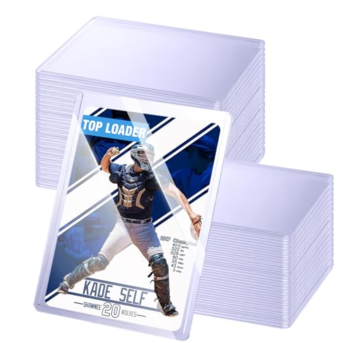 32ct Topload for Cards, JIQEZNL 35pt Hard Card Sleeves, 3" x 4" Card Sleeves Hard Plastic, Card Sleeve for Trading Cards, Rigid Pokemon Card Protectors Hard Plastic for MTG, Yugioh, Baseball, Sports - style: 32 Topload