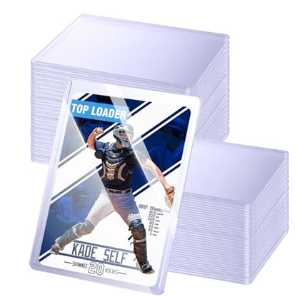 32ct Topload for Cards, JIQEZNL 35pt Hard Card Sleeves, 3" x 4" Card Sleeves Hard Plastic, Card Sleeve for Trading Cards, Rigid Pokemon Card Protectors Hard Plastic for MTG, Yugioh, Baseball, Sports - style: 32 Topload
