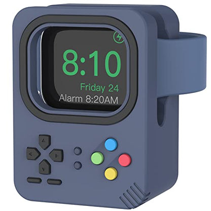 Delidigi Charger Stand (Charger Not Included) Compatible with Apple Watch Ultra 3 2 1, SE 3 2 1, Series 11 10 9 8 7 6 5 4 3 2 1 Silicone Charging Holder Dock - color: Midnight Blue