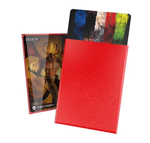 Ultimate Guard Cortex Outer Card Sleeves, 100 Standard Size TCG Sleeves, 66 x 91mm, Red Back, Glossy Finish, No PVC & Acid-Free, High Clarity - color: Red, size: Standard Glossy