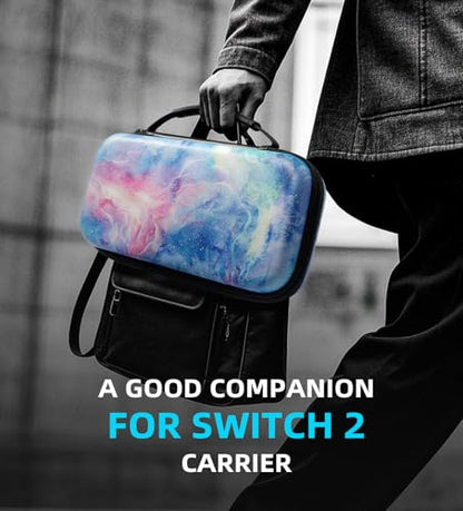 TiMOVO Carrying Case Compatible with Nintendo Switch 2, Dreamy Nebula | Travel Carry Case, 10 Game Cartridges & Pocket, Protective Portable Hard Shell Pouch, For Console & Accessories - color: Dreamy Nebula