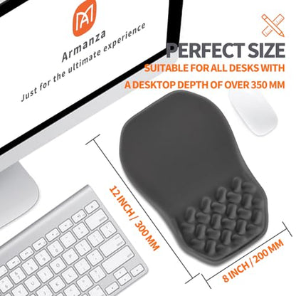 Ergonomic Slope Mouse Pad Wrist Support, Wrist Rest Mousepad for Carpal Tunnel Pain Relief with Massage Bulge and Slow Rebound Memory Foam (12x8 inch, Dark Gray) - color: Am003-dark Gray