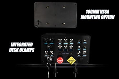 Sim-Panel Classic 2 Button Box for ATS/ETS2 (American Truck Simulator/Euro Truck Simulator) (Premium Black Brush Aluminum Finish) - style: Premium Black Brush Aluminum Finish