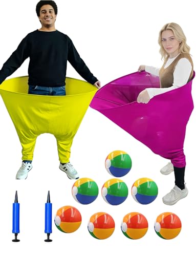 Granny Pants Yard Game Set,Outdoor Party Game Granny Pants Outdoor Game with Bouncy Balls and Air Pump Fun Family Reunion Backyard Games for Groups - color: Yellow Rose, size: Large